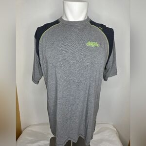 Tasc Size L Gray Organic Cotton Blend Top Embroidered "Fisher Island"
